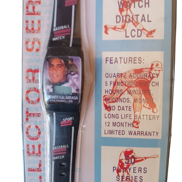 NEW Vtg 90s MLB Andres Galarraga Collector LCD Digital Quartz Watch Collector - Picture 1 of 5